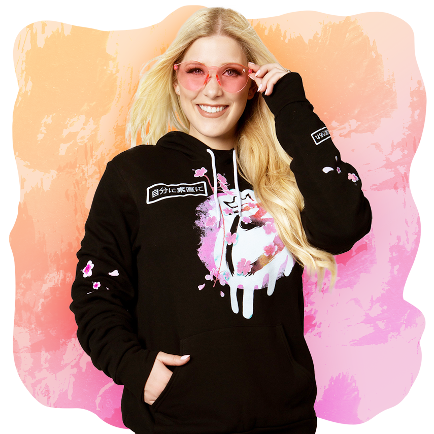 Cherry Blossom Black Hoodie