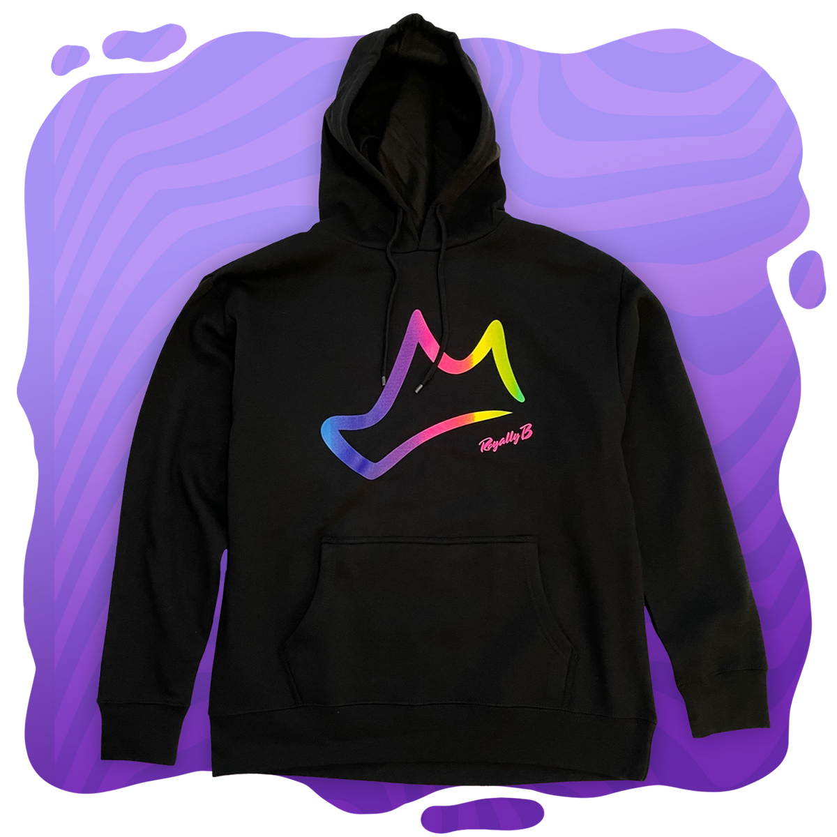 Black rainbow hoodie Clearance
