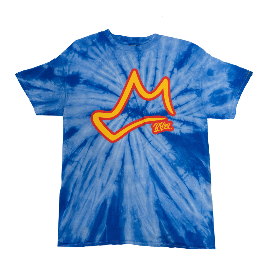 Blue Tie Dye with Yellow Crown T-Shirt